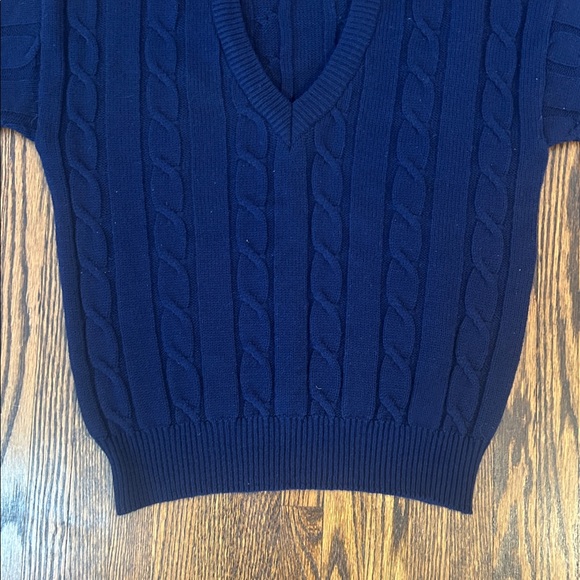 Vintage 90s Wool Blend Cable Knit V-Neck Sweater - Picture 8 of 10